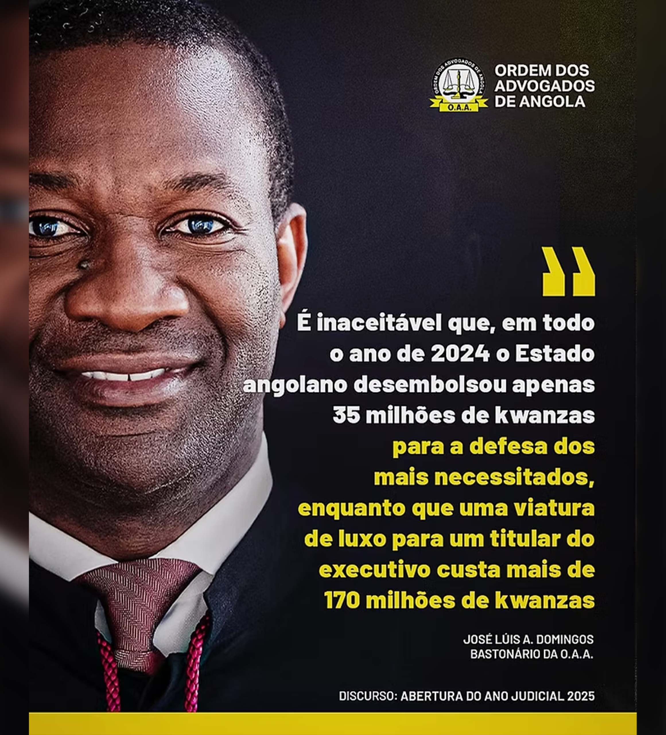 DISCURSO DO BASTONÁRIO NA ABERTURA DO ANO JUDICIAL 2025